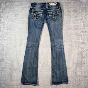 Rock Revival Jeans Womens 26 Blue Denim Clover Boot Embellished Western Y2K